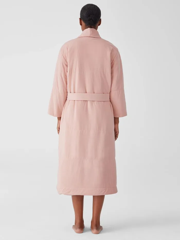 Sleepwear Women Eileen Fisher Organic Cotton Cozy Interlock Quilted Robe Powder