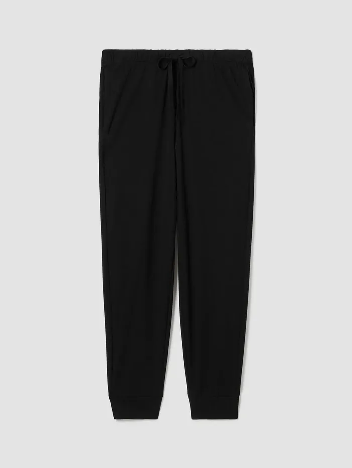 Sleepwear Women Eileen Fisher Organic Cotton Interlock Jogger Sleep Pant Black