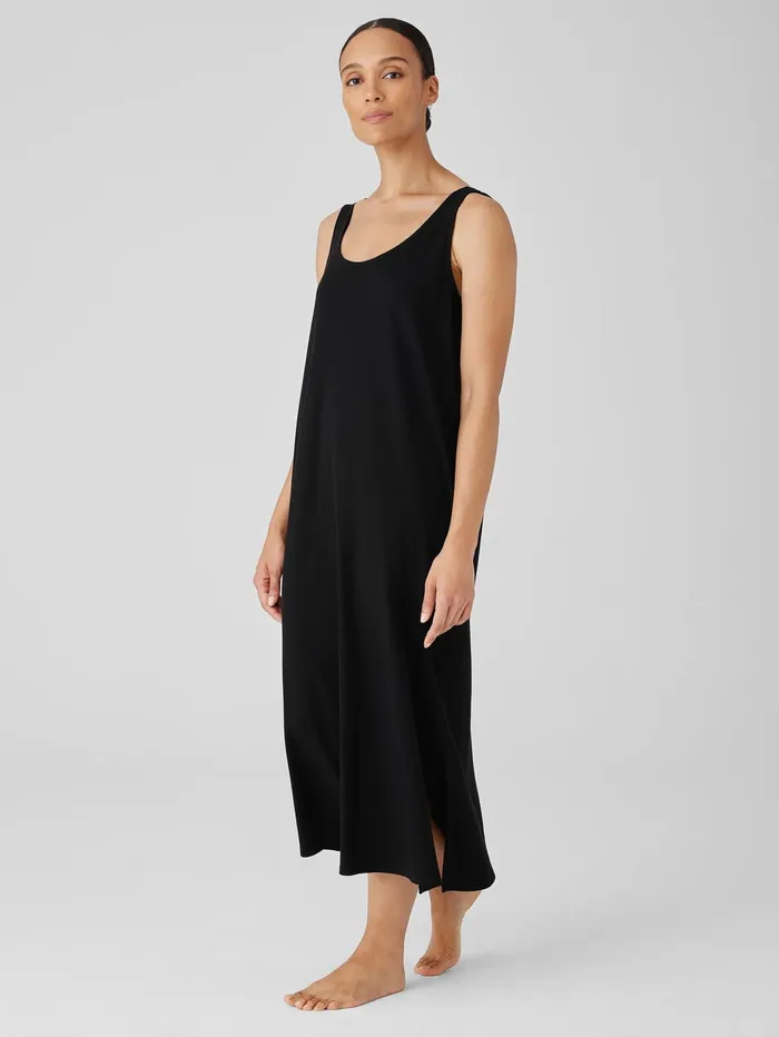 Sleepwear Women Eileen Fisher Organic Cotton Interlock Tank Sleep Dress Black