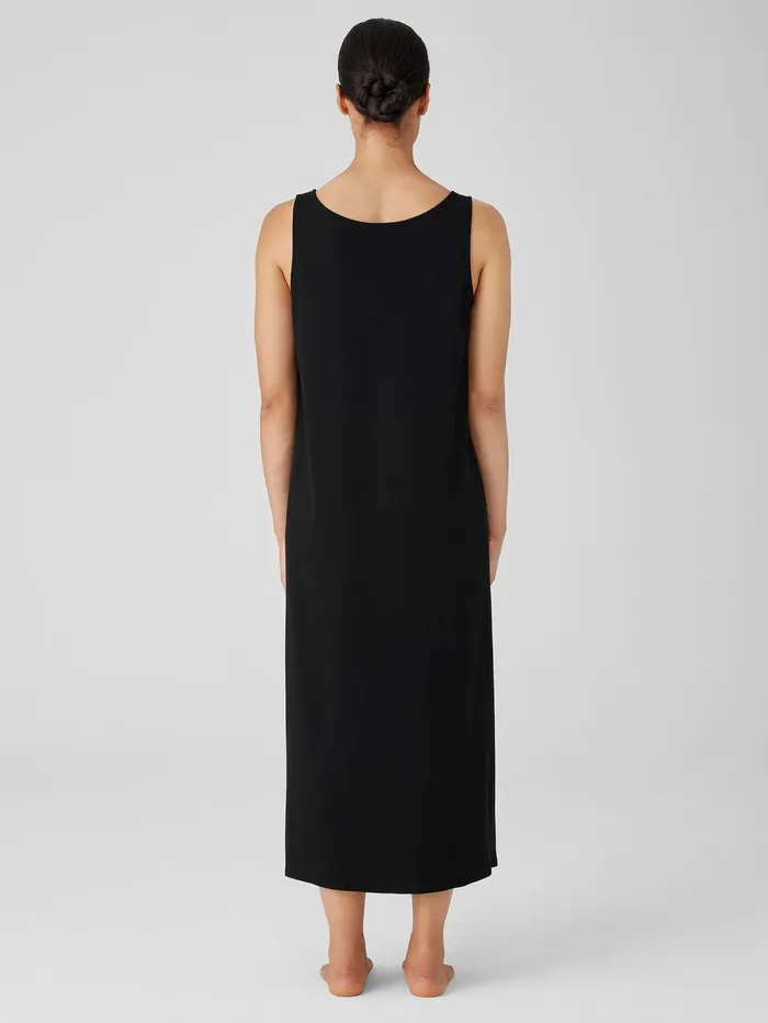 Sleepwear Women Eileen Fisher Organic Cotton Interlock Tank Sleep Dress Black