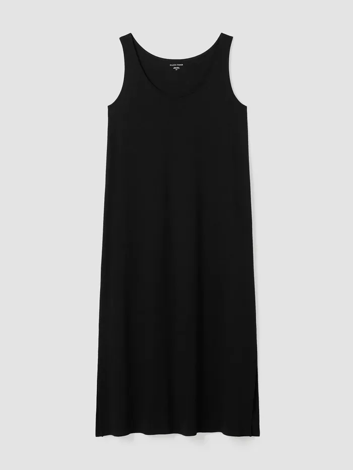Sleepwear Women Eileen Fisher Organic Cotton Interlock Tank Sleep Dress Black