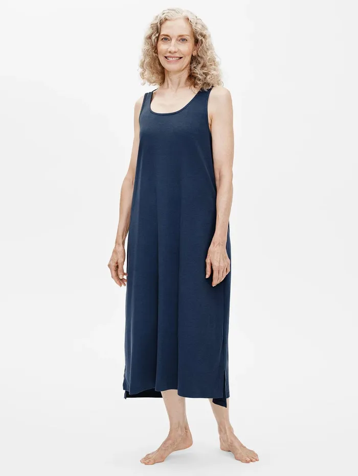 Sleepwear Women Eileen Fisher Organic Cotton Interlock Tank Sleep Dress Indigo Sleepwear Women Eileen Fisher Organic Cotton Interlock Tank Sleep Dress Indigo