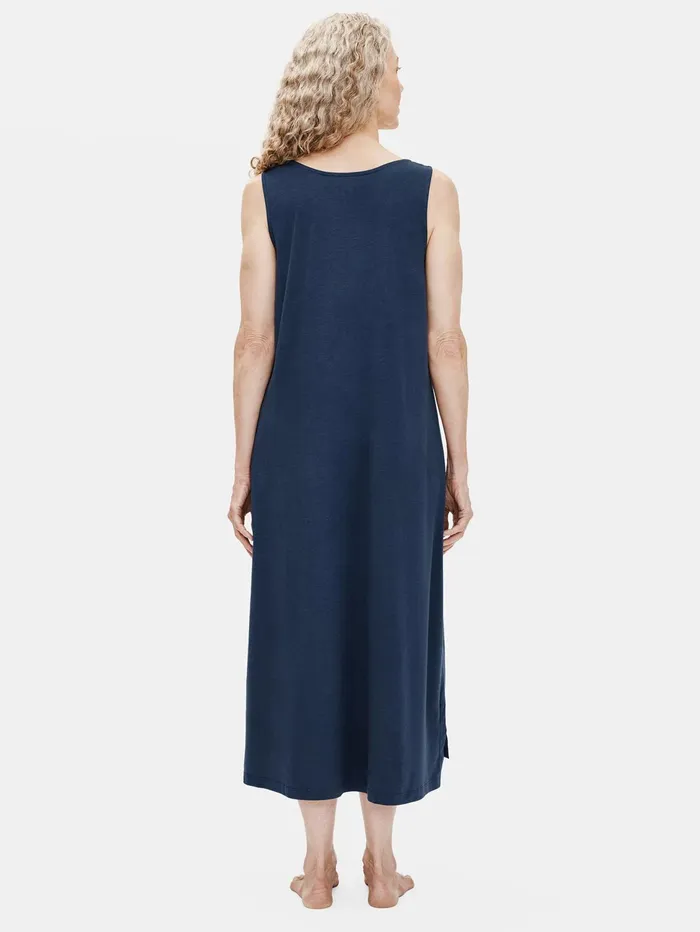 Sleepwear Women Eileen Fisher Organic Cotton Interlock Tank Sleep Dress Indigo