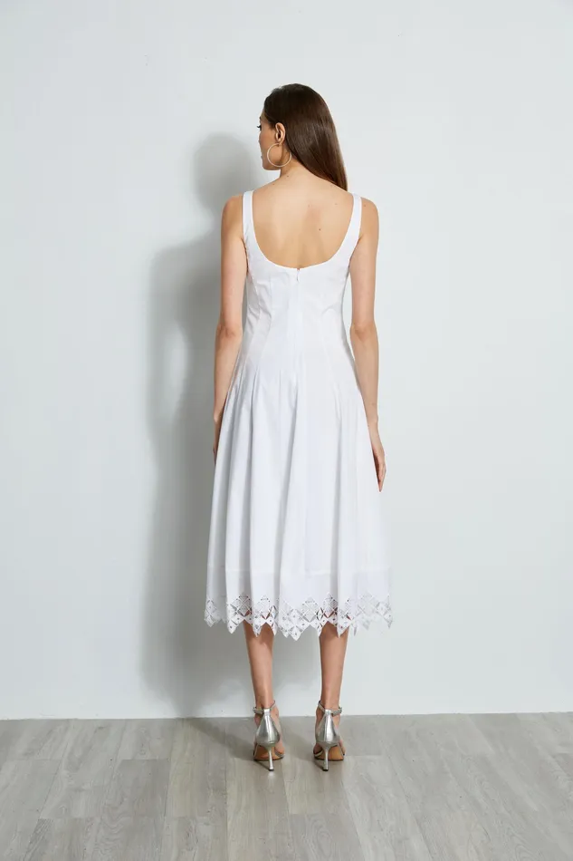 Sleeveless Dresses Women Elie Tahari Cotton Poplin Square Neck Dress WHITE