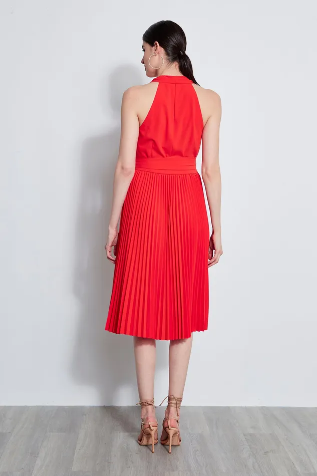 Sleeveless Dresses Women Elie Tahari Pleated Cowl Midi Dress AGAVE