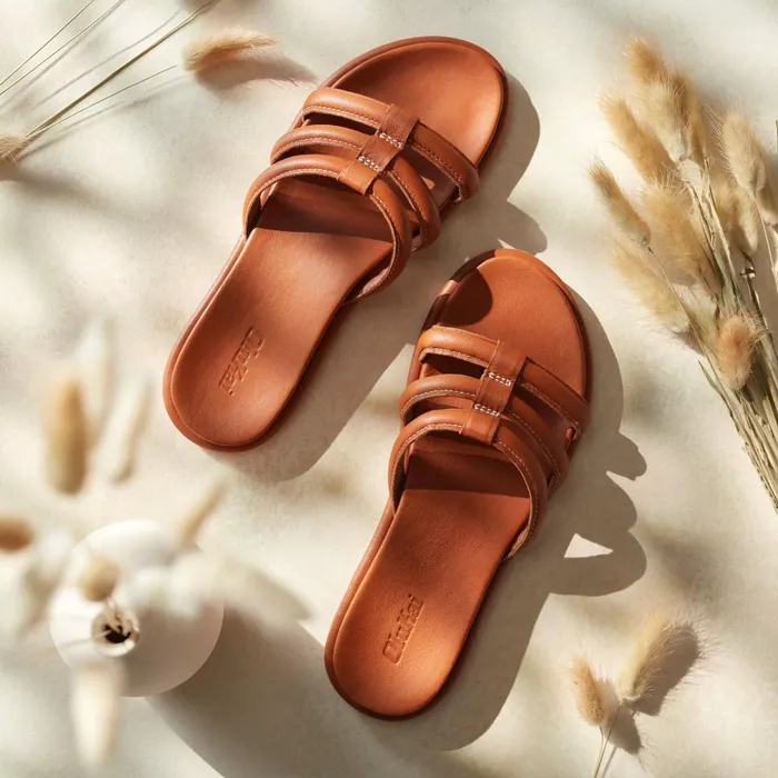 Slides Women Olukai Tiare Slide Leather Slide Sandals 8211 Fox