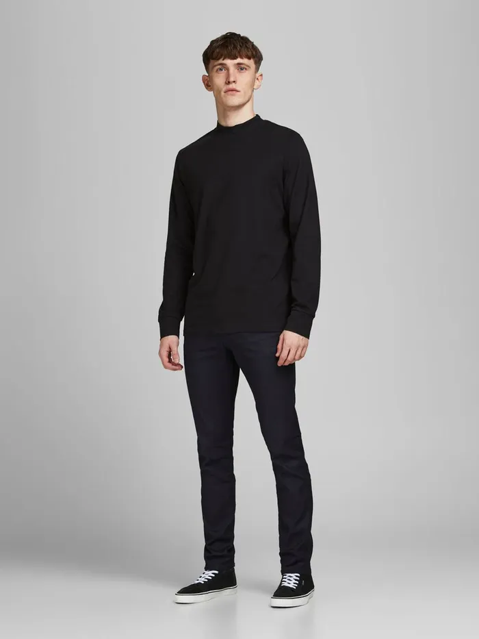Slim and Straight Jeans JACK and JONES Mens TIM CLASSIC JJ 721 SLIMSTRAIGHT FIT JEANS Black Black Denim
