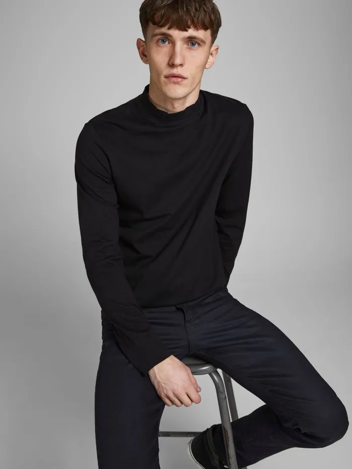 Slim and Straight Jeans JACK and JONES Mens TIM CLASSIC JJ 721 SLIMSTRAIGHT FIT JEANS Black Black Denim