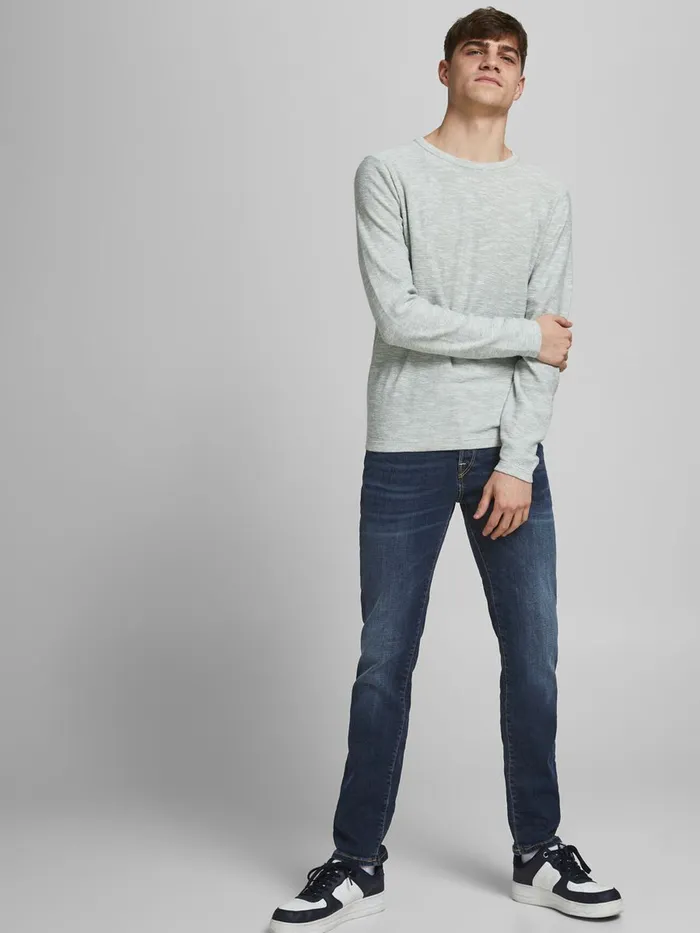Slim and Straight Jeans JACK and JONES Mens TIM ICON BL 936 SLIMSTRAIGHT FIT JEANS Blue Blue Denim