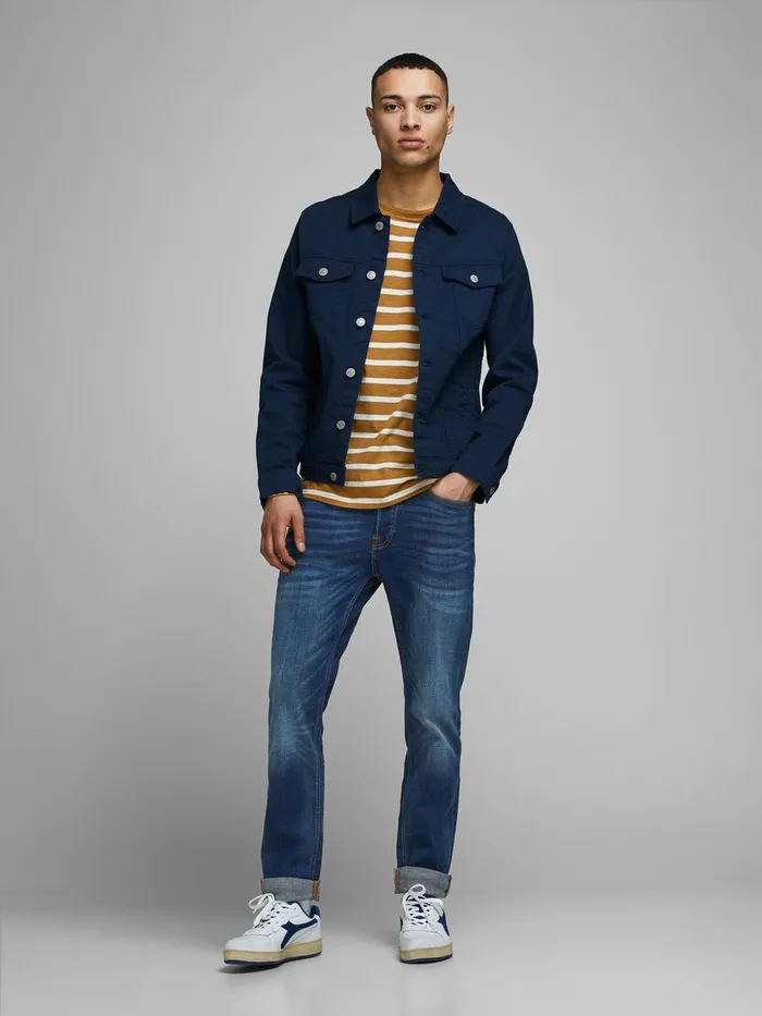Slim and Straight Jeans JACK and JONES Mens TIM ORIGINAL AM 782 50SPS SLIMSTRAIGHT FIT JEANS Blue Blue Denim