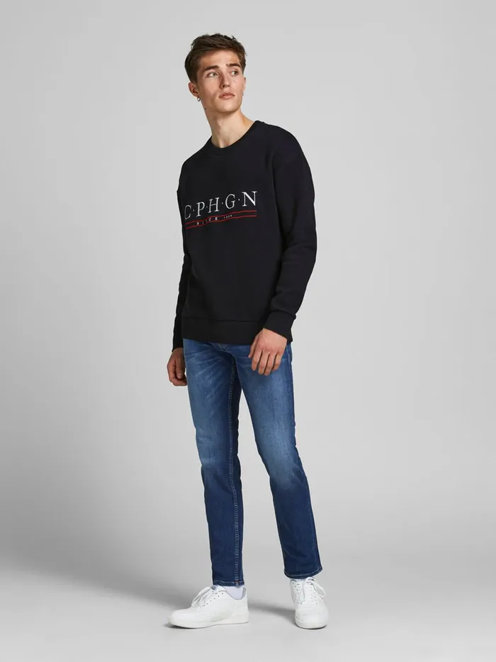 Slim and Straight Jeans JACK and JONES Mens TIM ORIGINAL CJ 809 SLIMSTRAIGHT FIT JEANS Blue Blue Denim