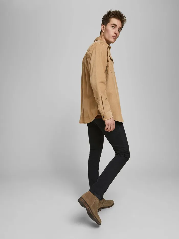 Slim and Straight Jeans JACK and JONES Mens TIM VINTAGE AM 066 LID SLIMSTRAIGHT FIT JEANS Black Black Denim
