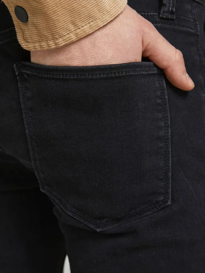 Slim and Straight Jeans JACK and JONES Mens TIM VINTAGE AM 066 LID SLIMSTRAIGHT FIT JEANS Black Black Denim