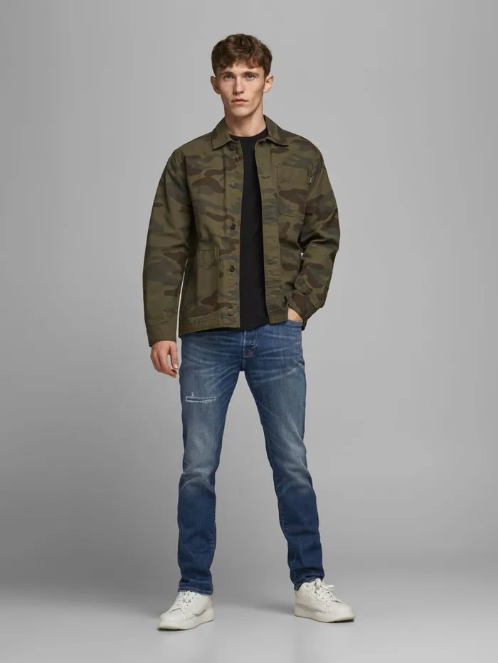 Slim and Straight Jeans JACK and JONES Mens TIM VINTAGE CJ 305 SLIMSTRAIGHT FIT JEANS Blue Blue Denim