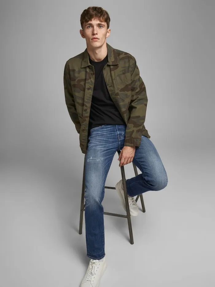 Slim and Straight Jeans JACK and JONES Mens TIM VINTAGE CJ 305 SLIMSTRAIGHT FIT JEANS Blue Blue Denim