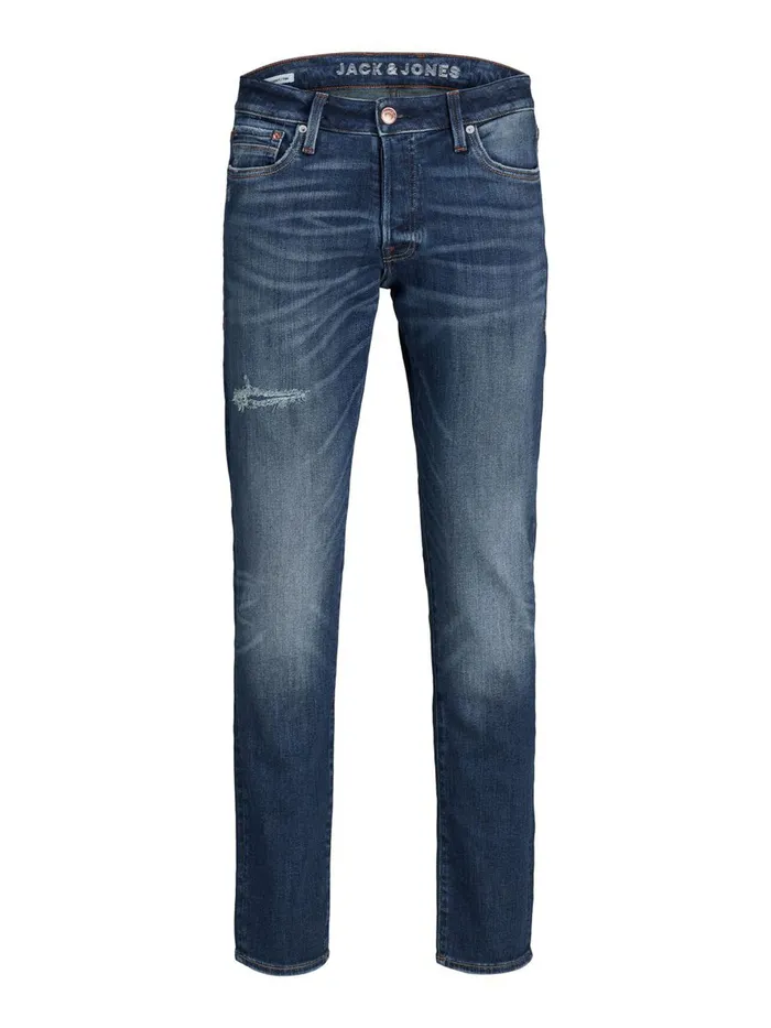 Slim and Straight Jeans JACK and JONES Mens TIM VINTAGE CJ 305 SLIMSTRAIGHT FIT JEANS Blue Blue Denim