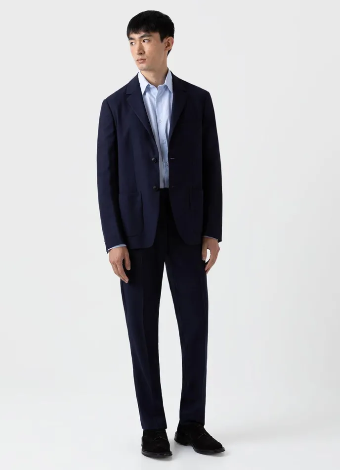 Slim Fit Wool Trouser Navy Men SUNSPEL Pants