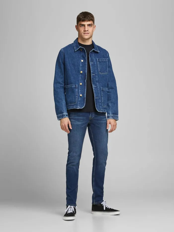 Slim Jeans JACK and JONES Mens GLENN ORIGINAL CJ 165 SLIM FIT JEANS Blue Blue Denim