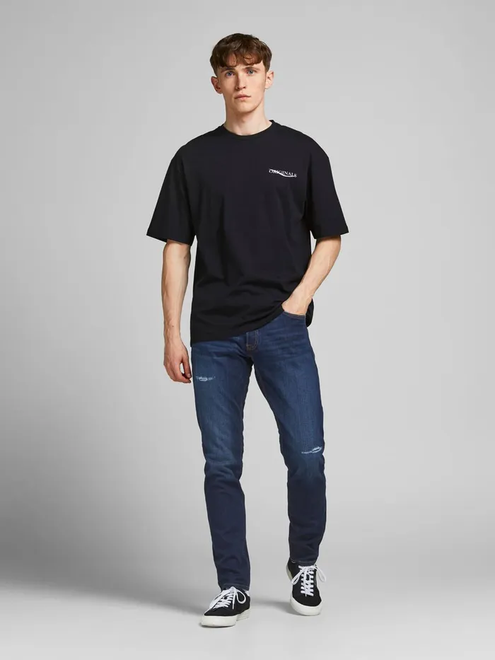 Slim Jeans JACK and JONES Mens GLENN ORIGINAL CJ 807 SLIM FIT JEANS Blue Blue Denim