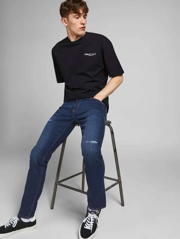 Slim Jeans JACK and JONES Mens GLENN ORIGINAL CJ 807 SLIM FIT JEANS Blue Blue Denim