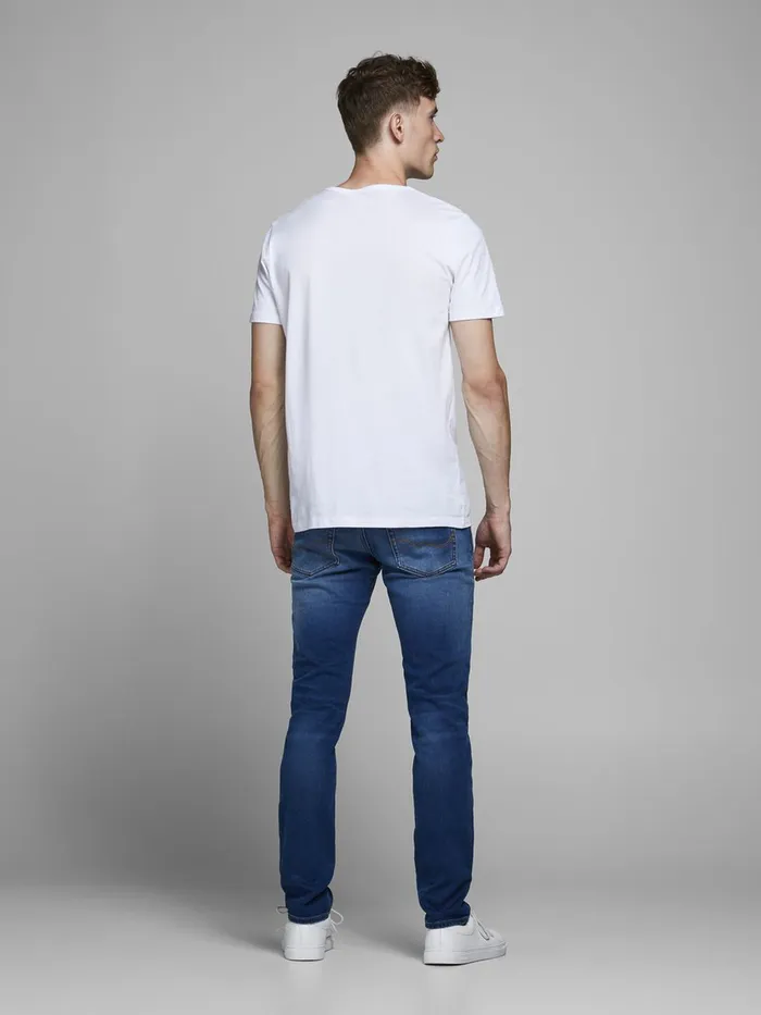 Slim Jeans JACK and JONES Mens GLENN ORIGINAL GE 006 INDIGO KNIT SLIM FIT JEANS Blue Blue Denim