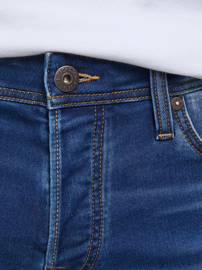 Slim Jeans JACK and JONES Mens GLENN ORIGINAL GE 006 INDIGO KNIT SLIM FIT JEANS Blue Blue Denim