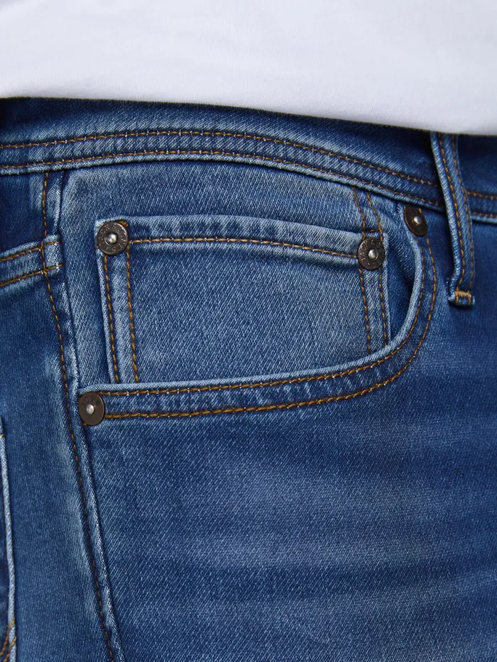 Slim Jeans JACK and JONES Mens GLENN ORIGINAL GE 006 INDIGO KNIT SLIM FIT JEANS Blue Blue Denim