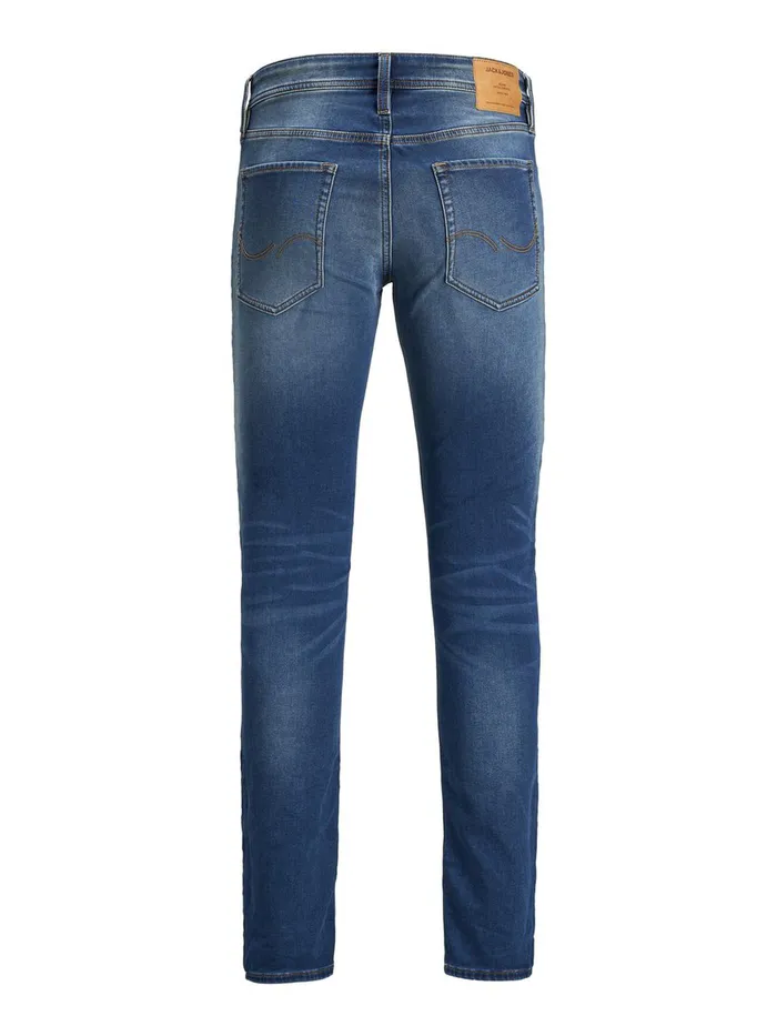 Slim Jeans JACK and JONES Mens GLENN ORIGINAL GE 006 INDIGO KNIT SLIM FIT JEANS Blue Blue Denim
