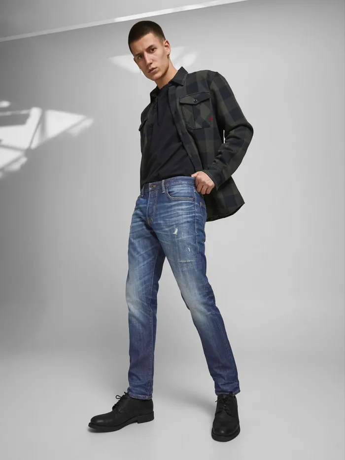 Slim Jeans JACK and JONES Mens GLENN ROYAL R251 SLIM FIT JEANS Blue Blue Denim