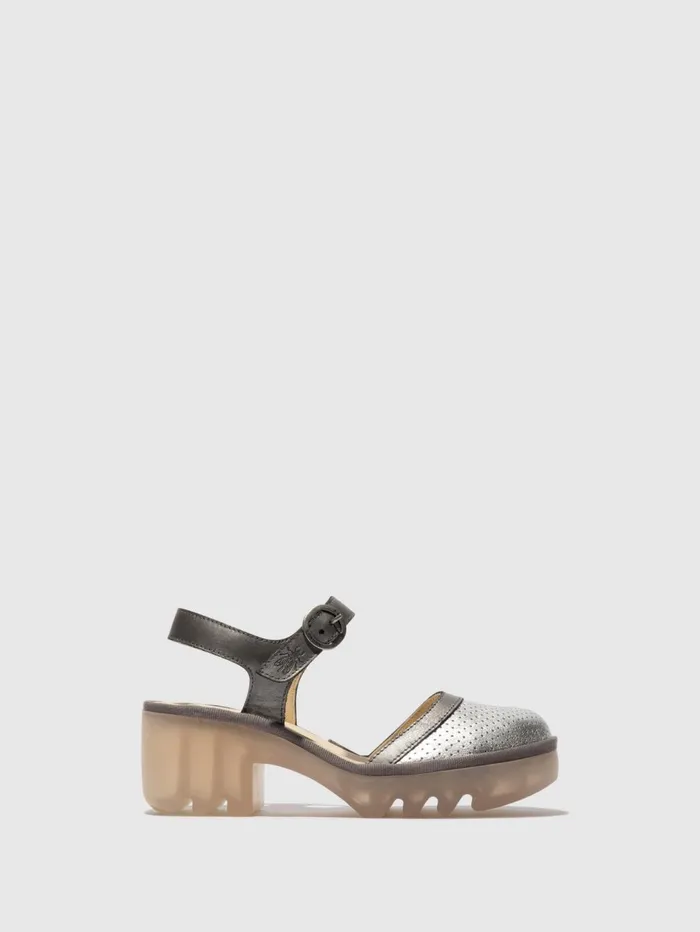 SlingBack Sandals TEYO583FLY SILVERPLOMO Women Fly London Sandals