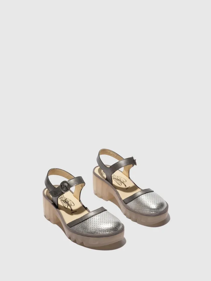 SlingBack Sandals TEYO583FLY SILVERPLOMO Women Fly London Sandals