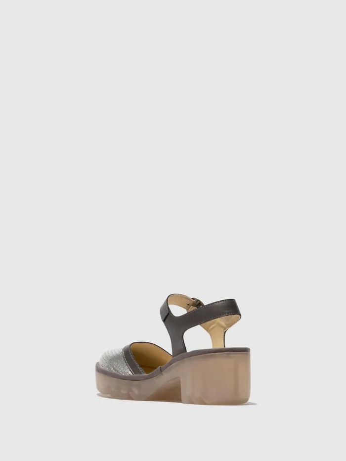 SlingBack Sandals TEYO583FLY SILVERPLOMO Women Fly London Sandals