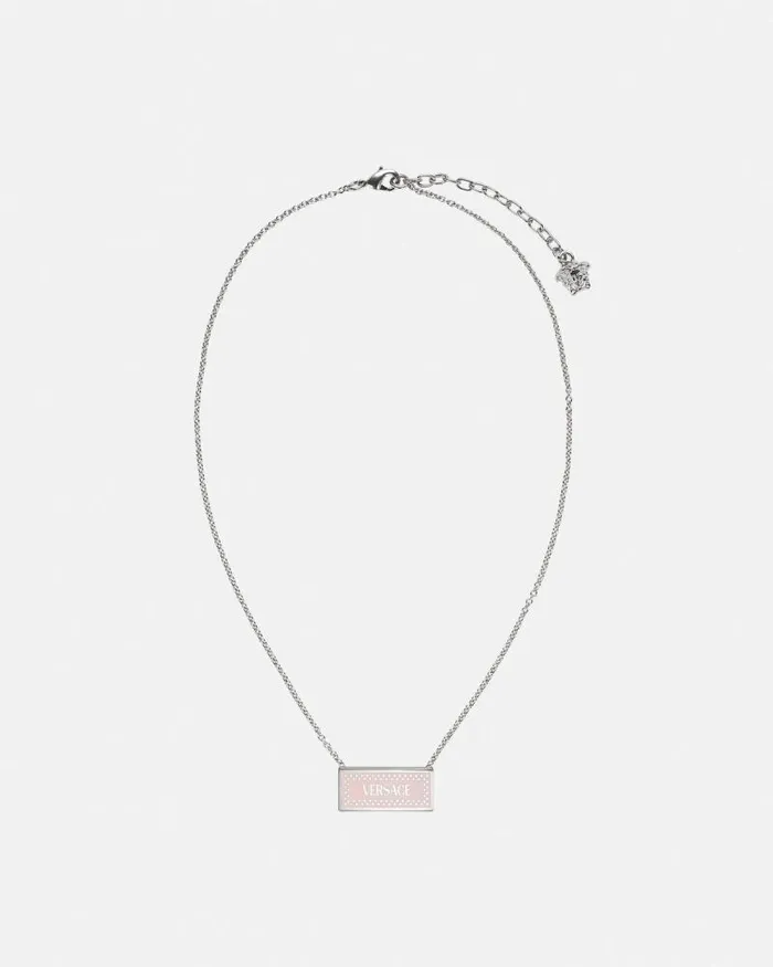 Small 03990s Vintage Logo Necklace Silver Women Versace Necklaces