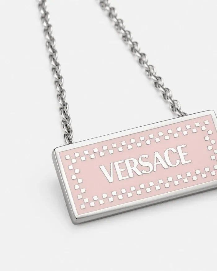 Small 03990s Vintage Logo Necklace Silver Women Versace Necklaces