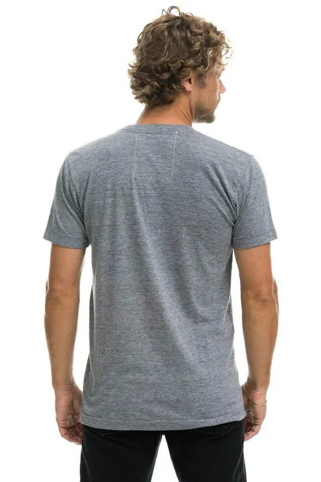 Smiley 2 Crew Tee 8211 Heather Grey WomenMen Aviator Nation Tees