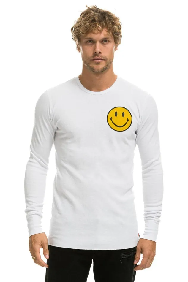 Smiley 2 Thermal 8211 White Women Aviator Nation Tees