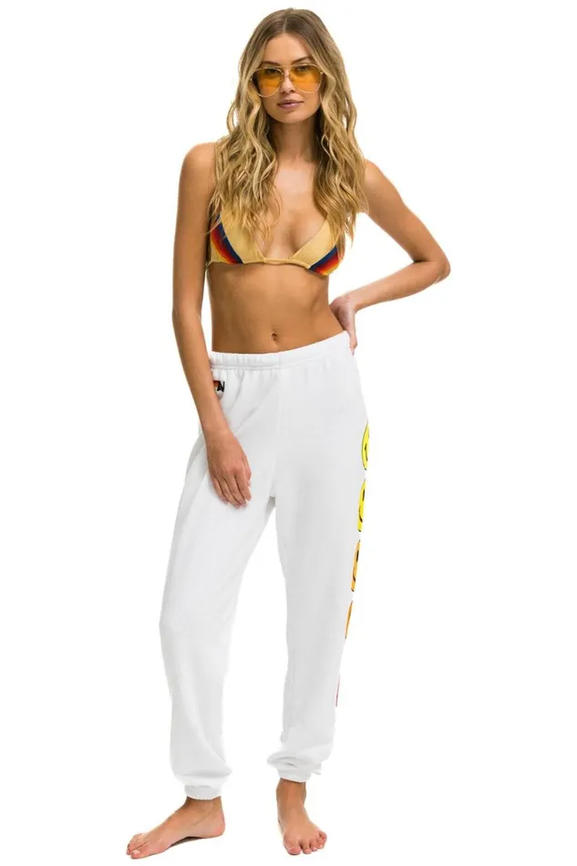 Smiley Sunset Sweatpants 8211 White Women Aviator Nation Sweatpants