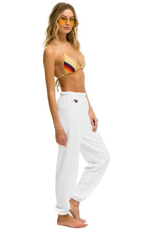 Smiley Sunset Sweatpants 8211 White Women Aviator Nation Sweatpants
