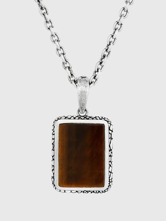 SNAKESKIN PENDANT NECKLACE Black Men John Varvatos Jewelry