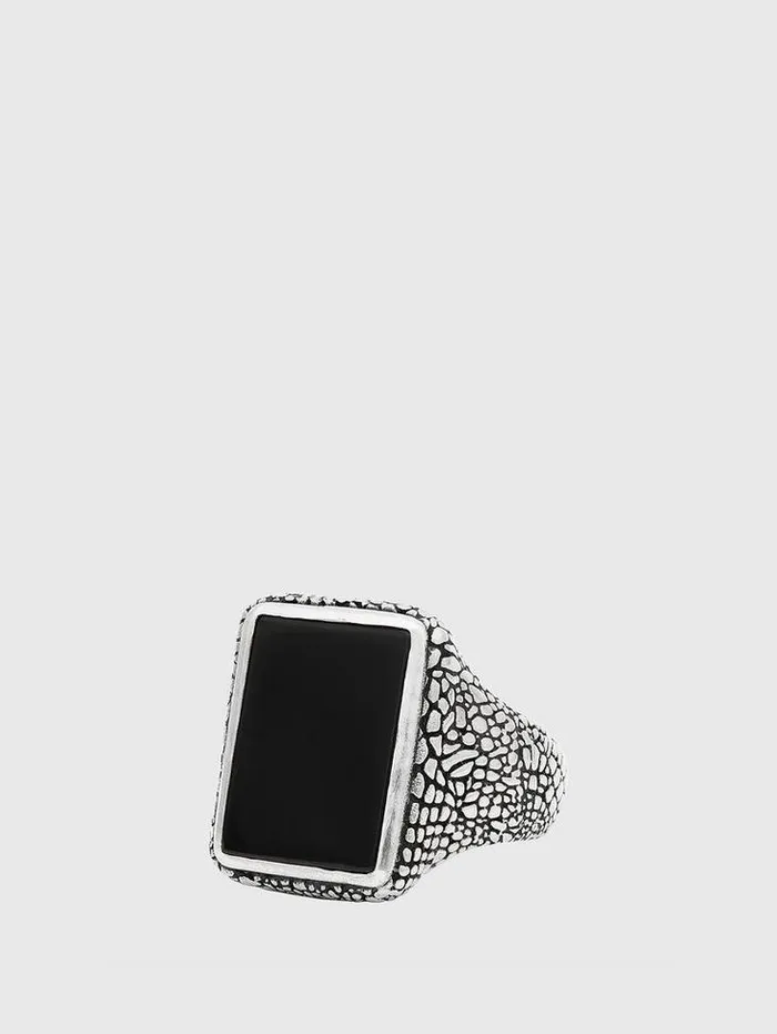 SNAKESKIN SIGNET STATEMENT RING No Color Men John Varvatos Jewelry