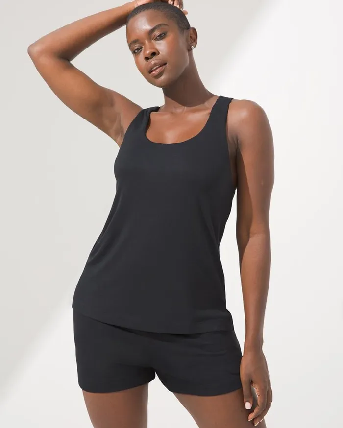 Soma Cool Nights Days Sleep Cami Black Women Pajama Tops