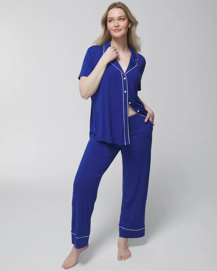 Soma Cool Nights Pajama Pants Hi Fi Flora Mini Black Women Matching Sets and Separates Soma Cool Nights Pajama Pants Hi Fi Flora Mini Black Women Matching Sets and Separates