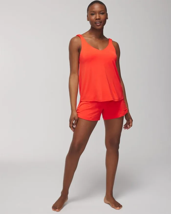 Soma Cool Nights Shirred Strap Tank Paradise Garden Navy Women Matching Sets and Separates