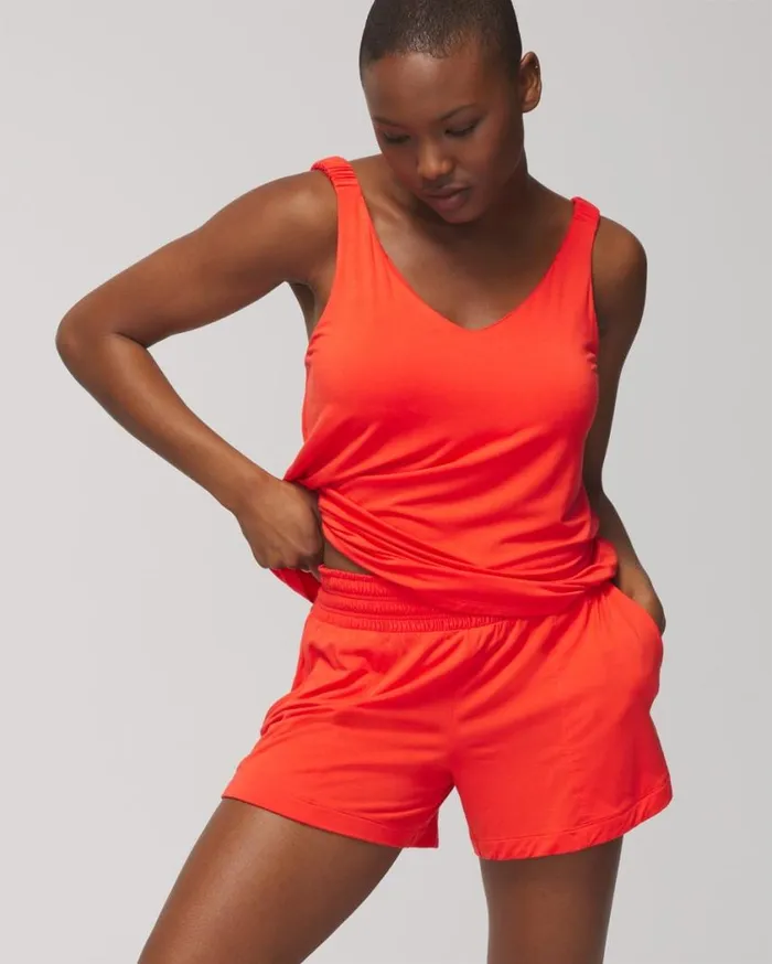 Soma Cool Nights Solid Smocked Shorts Island Guava Women Matching Sets and Separates Soma Cool Nights Solid Smocked Shorts Island Guava Women Matching Sets and Separates