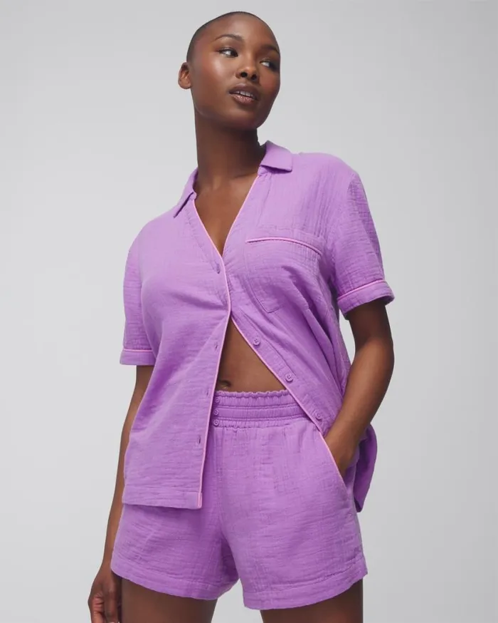 Soma Cotton Gauze Shorts Island Guava Women Matching Sets and Separates