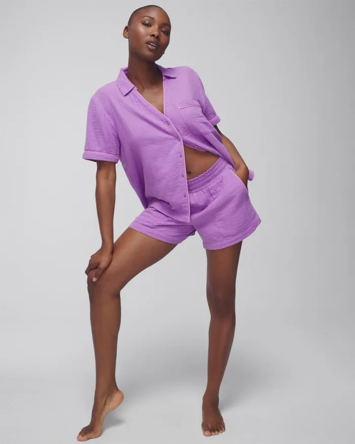 Soma Cotton Gauze Shorts Island Guava Women Matching Sets and Separates