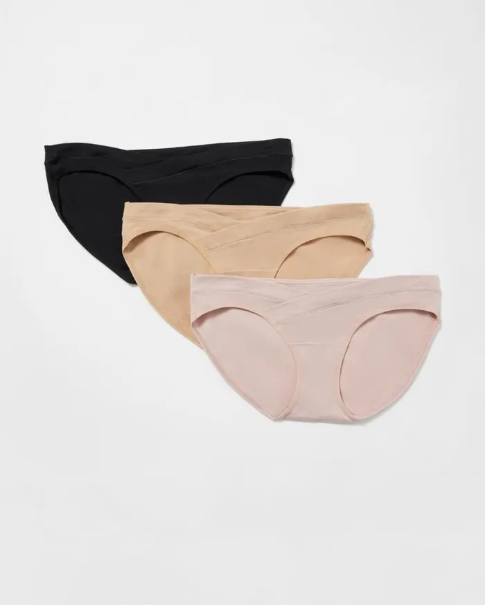 Soma Maternity Hipster Panty 3 Pack Blackwarm Amberadobe Pk Women Panties