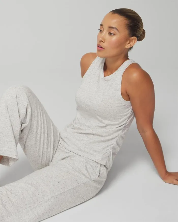 Soma Most Loved Cotton Shirred Side Tank Heather Agate Women Matching Sets and Separates