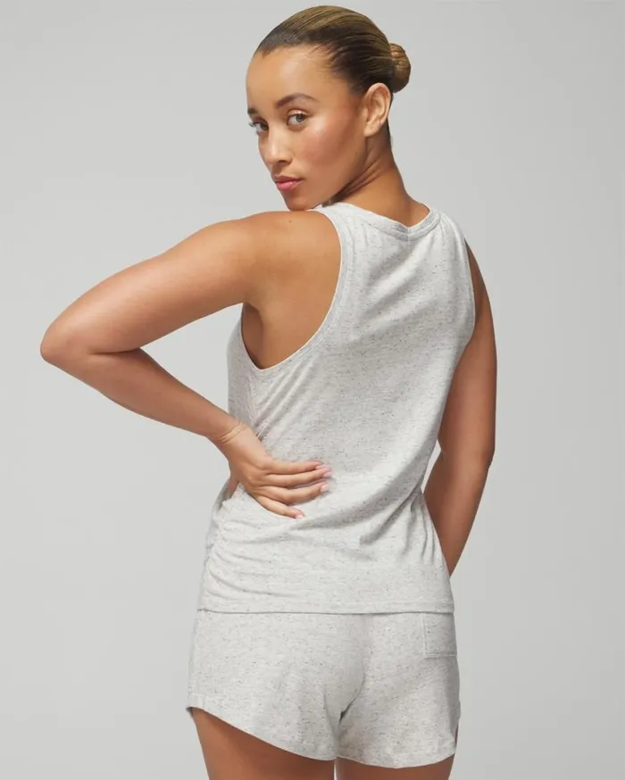 Soma Most Loved Cotton Shirred Side Tank Heather Agate Women Matching Sets and Separates