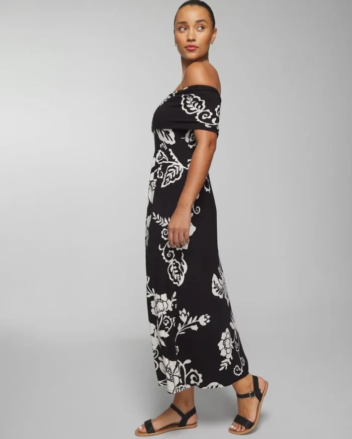 Soma Soft Jersey OffTheShoulder Midi Bra Dress Dark Harbour Women Midi Dresses